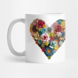 Printed Paper Quilling art. quilling heart.flower heart Mug